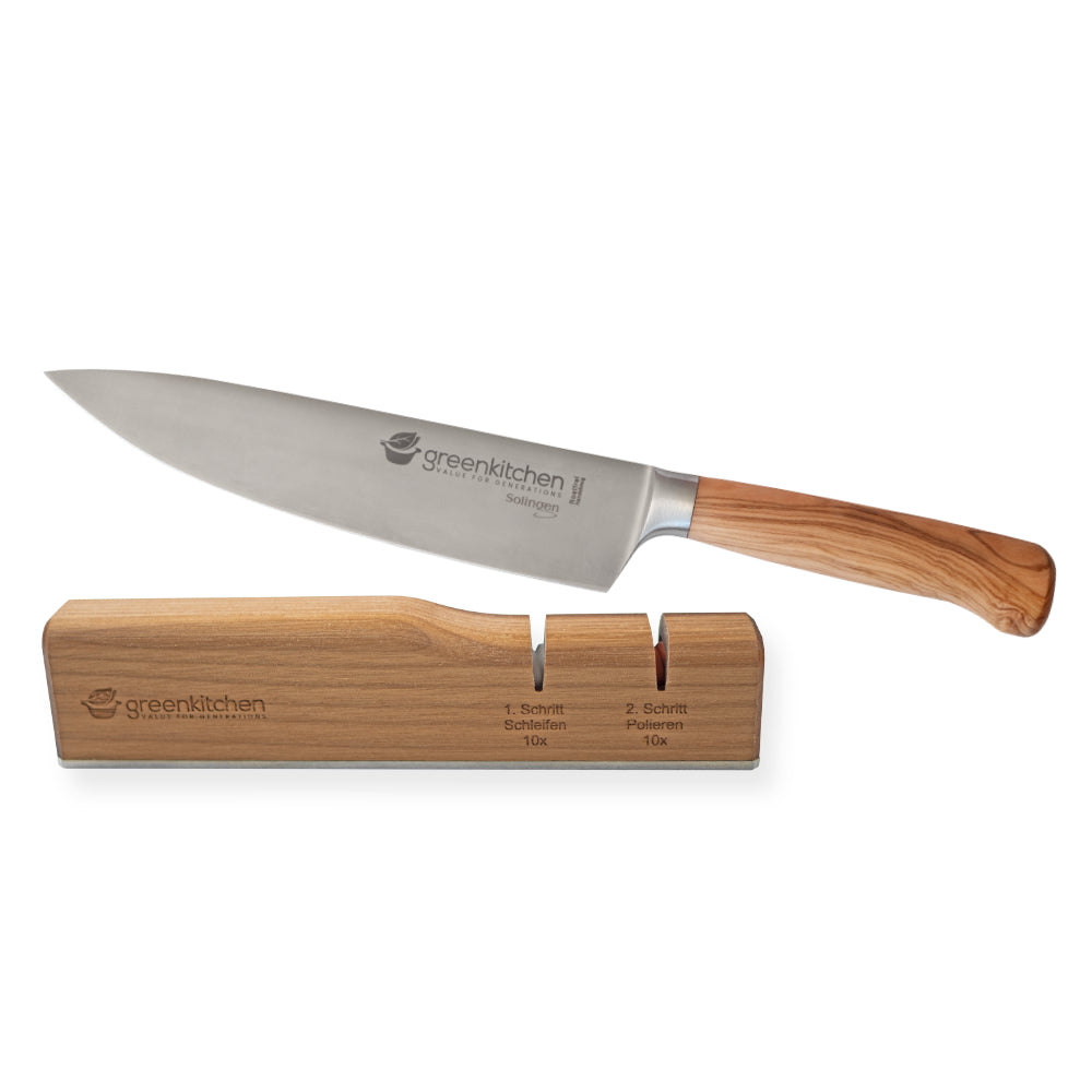 GreenKitchen Set "Oriki Chefmesser + Saisei One Messerschleifer"