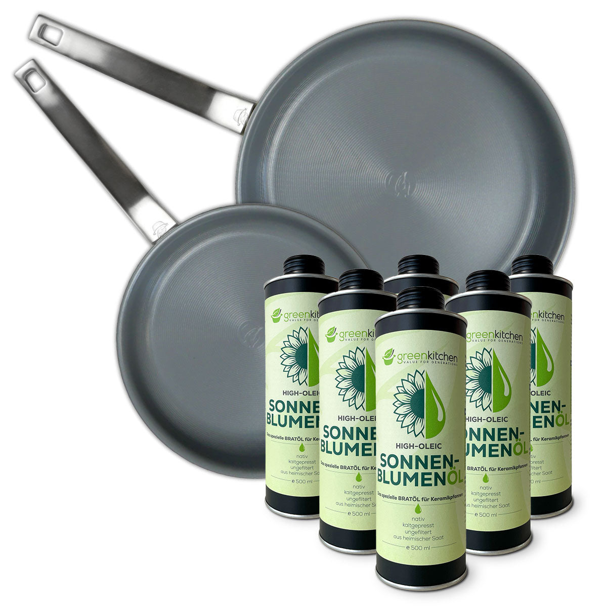 GreenKitchen Pfannen Set "ZEN-Pan + Bratöl"