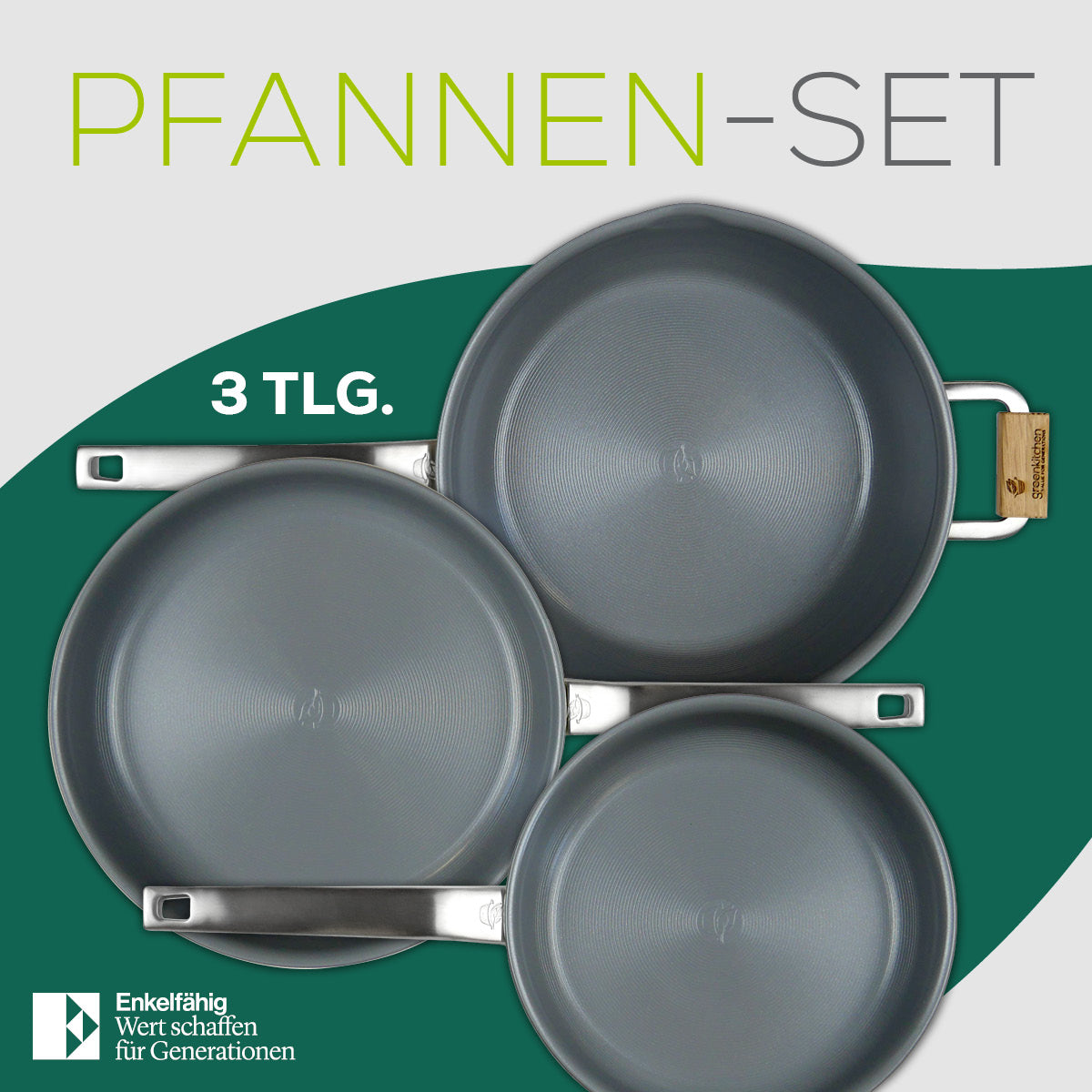 GreenKitchen Komplettset ZEN-Pan - mit drei Pfannen