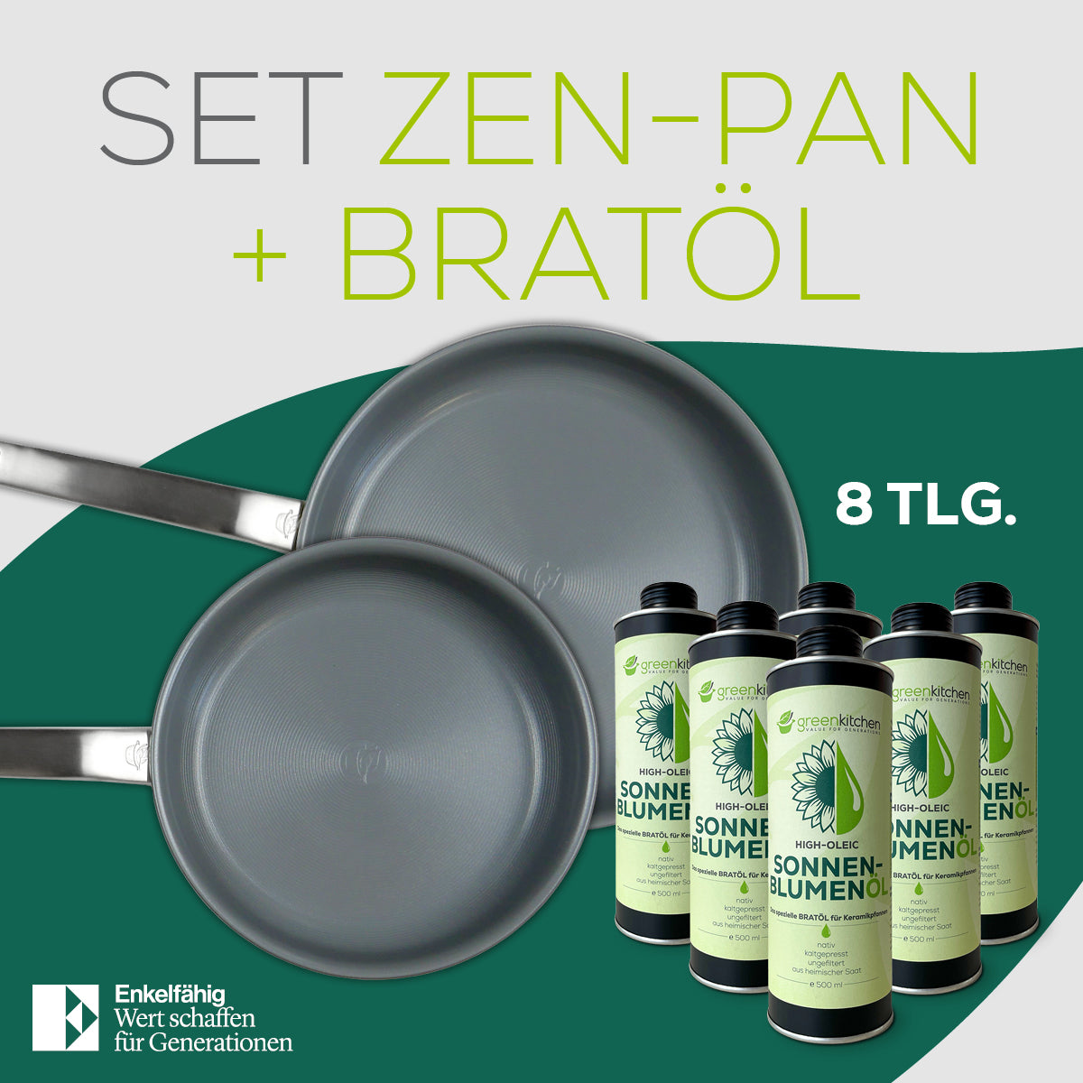 GreenKitchen Pfannen Set "ZEN-Pan + Bratöl"