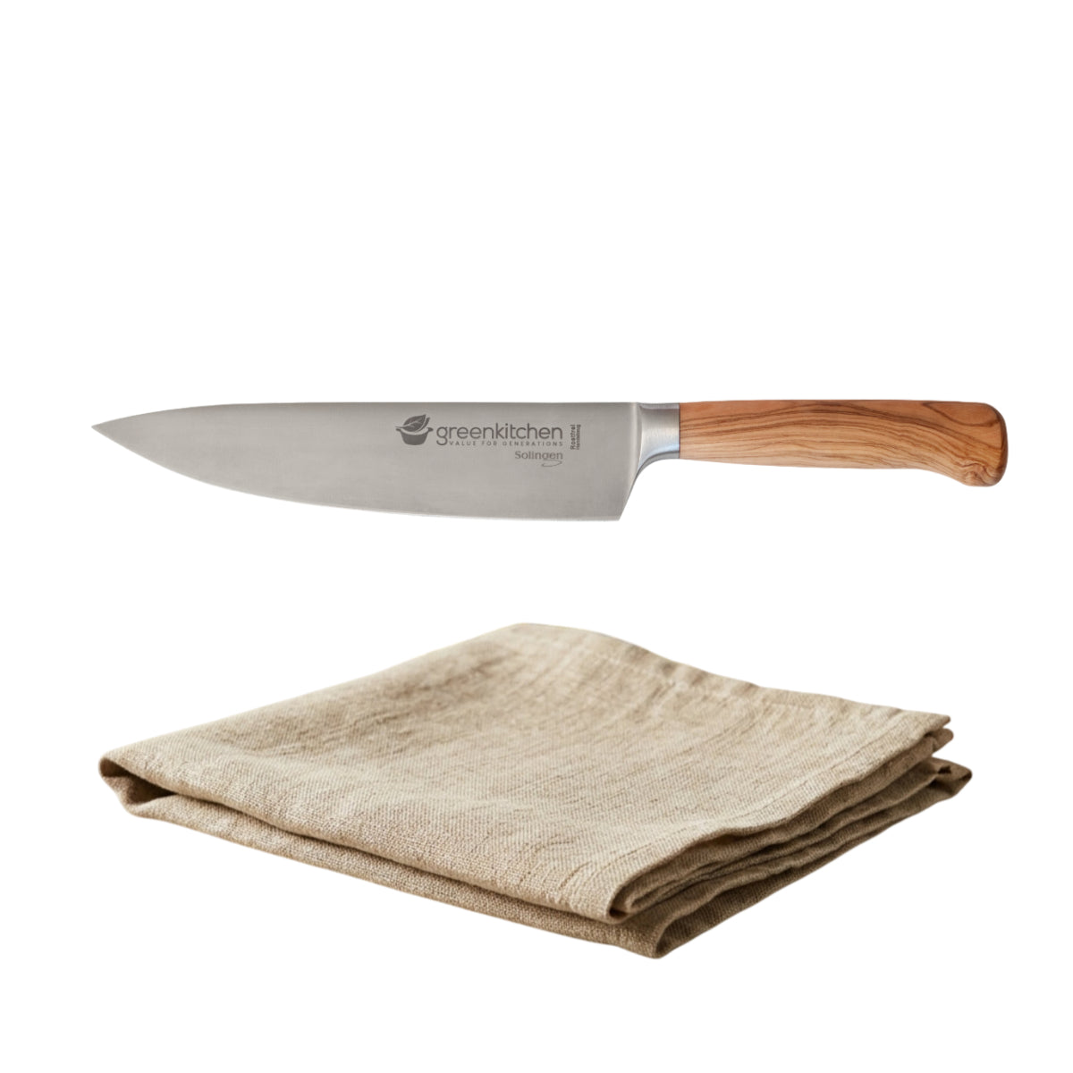 Greenkitchen Set "Ambitionierter Koch" Chefmesser + Enkeltuch